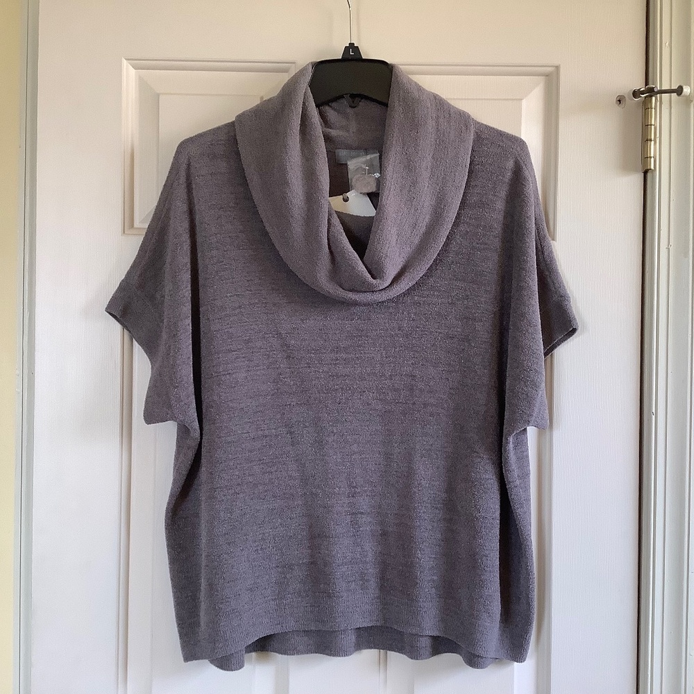 Barefoot Dreams CozyChic Lite Cowl Neck Poncho Beach Rock OS